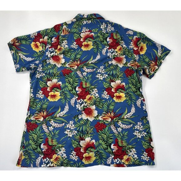 Daniel Cremieux Hawaiian Shirt Mens 2XL Tropical Leaves Hibiscus Vacation Travel - Picture 2 of 10